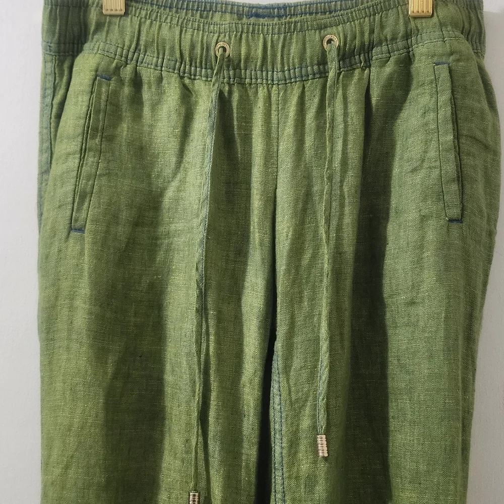Lilly Pulitzer Green Linen Pants, Size XXS.‎